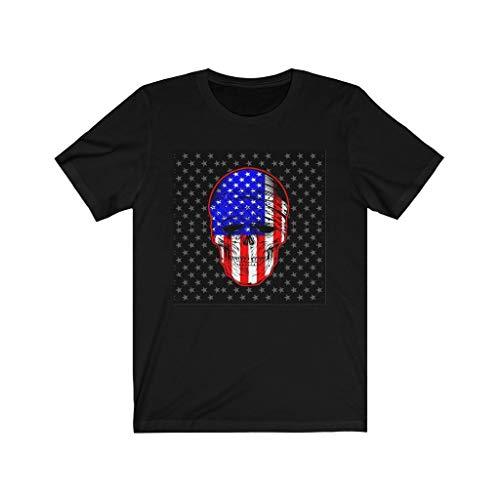 Express Your Love Gifts American Flag Skull Patriotic Tshirt Black