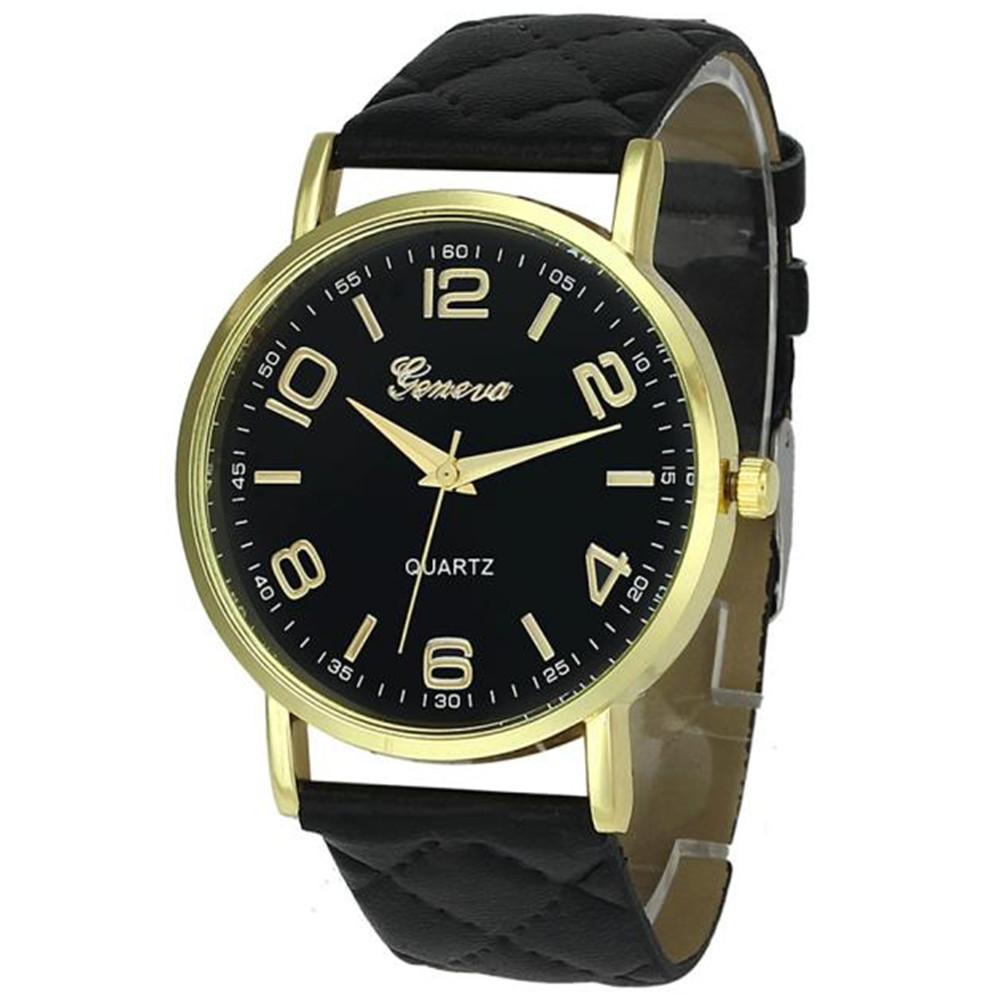 Fashion Casual Dress Watch Women Geneva Ladies Faux Leather Quartz