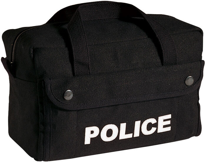 Black POLICE Tactical Gear Bag Equipment Tool Work Duty Carry Law