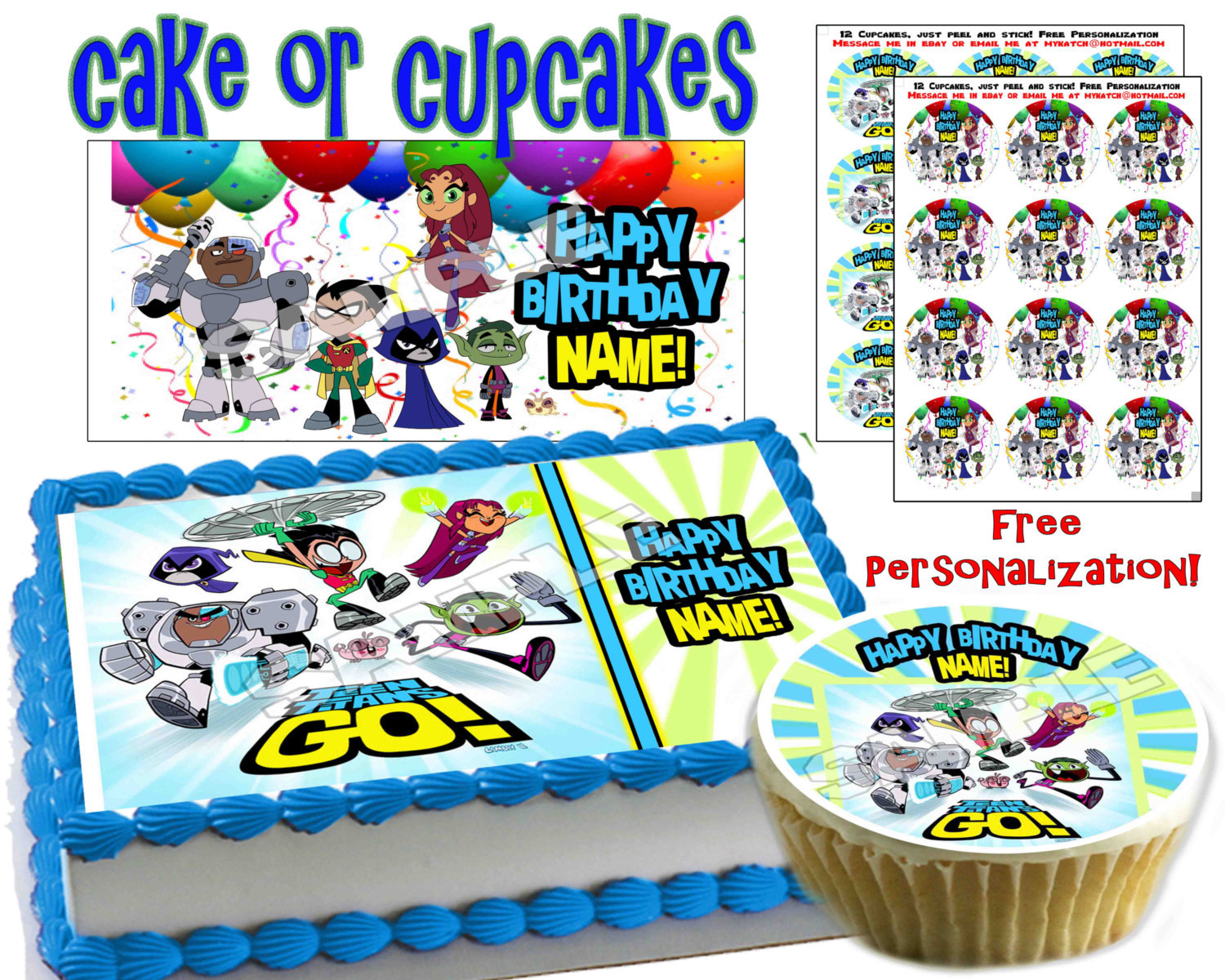 Teen Titans Go Edible Cake Toppers Birthday And 50 Similar Items