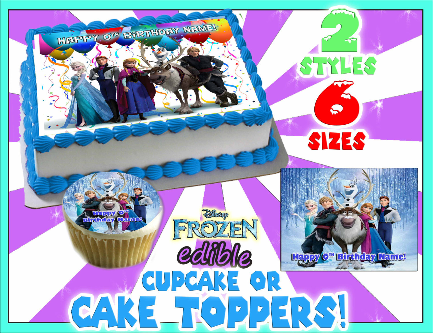 Disney S Frozen Cake Tops Sugar Paper Tops And Similar Items
