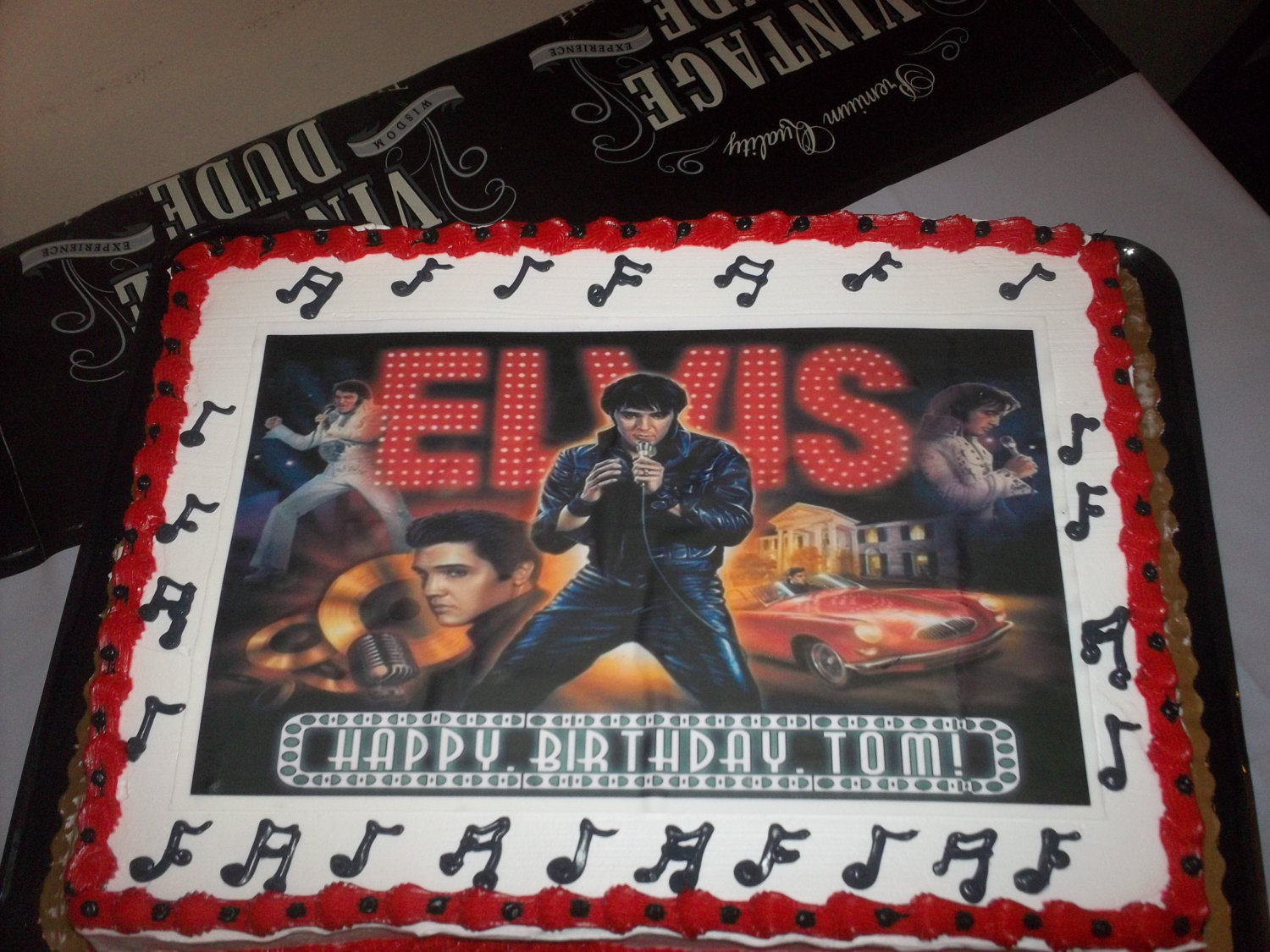 Personalized Elvis vegas edible cake toppers Birthday sugar paper ...