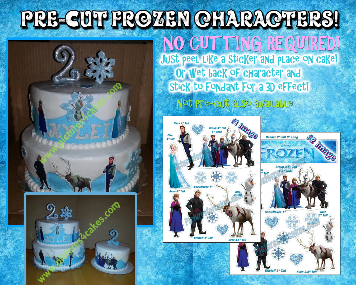 Pre Cut Disneys Frozen Edible Cake Decorations Sugar