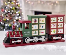 Christmas Calendar Train Countdown 16.5" Long Red & Green with 24 Fillable Boxes image 2