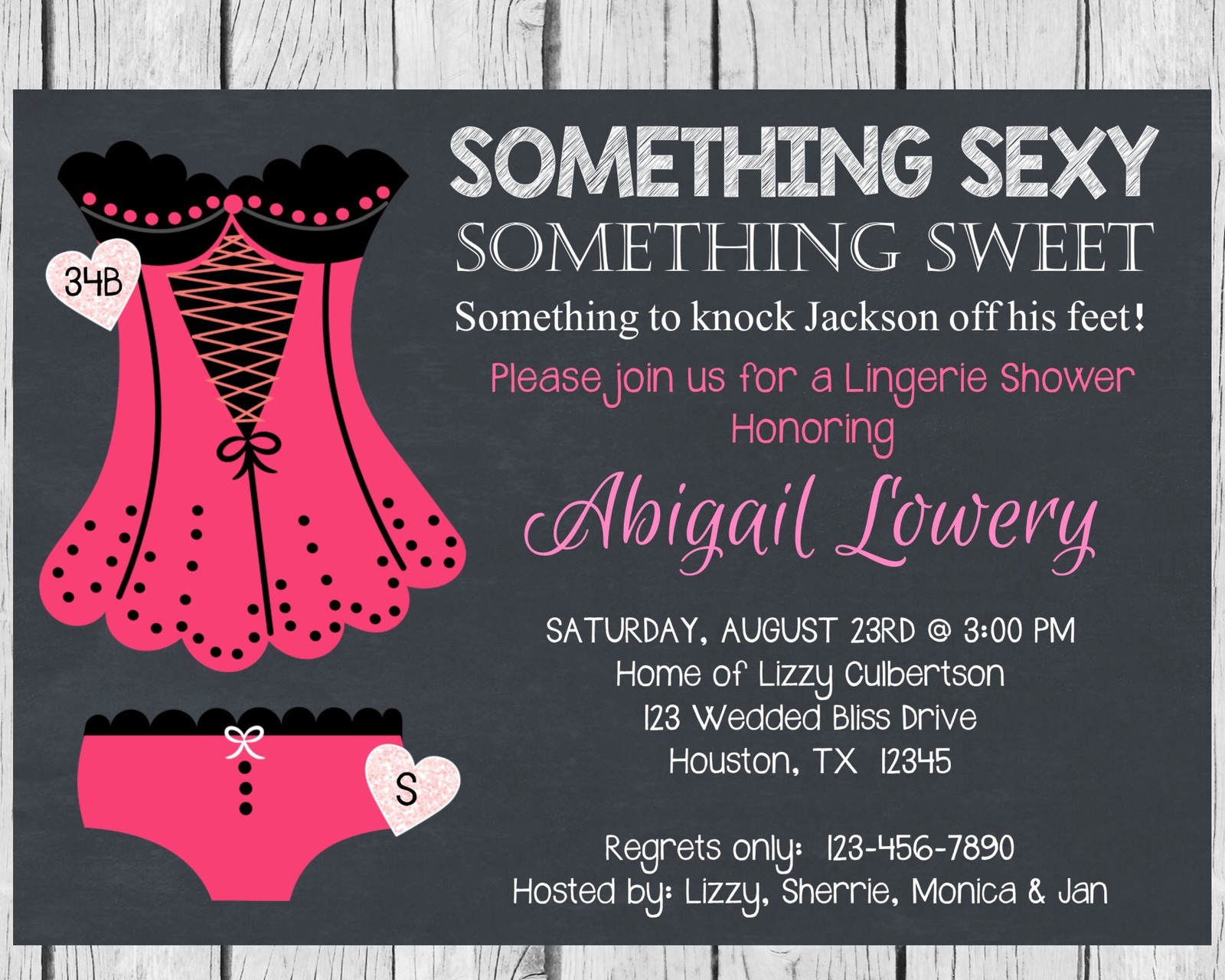 Lingerie Shower Invitation, Lingerie Shower Invite, Lingerie Shower, Shower - Invitations