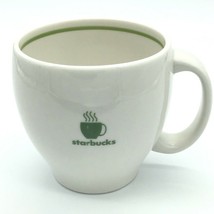 Starbucks Barista Coffee Mug Steaming Hot Cup Logo White Green Inner Ring 2003 - $19.79