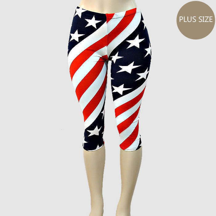 plus size american flag leggings