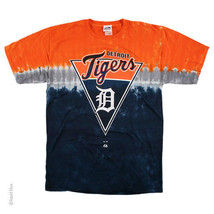New Detroit Tigers Tie Dye Pennant Logo T Shirt  Mlb Licensed Majestic Hardball - $24.99