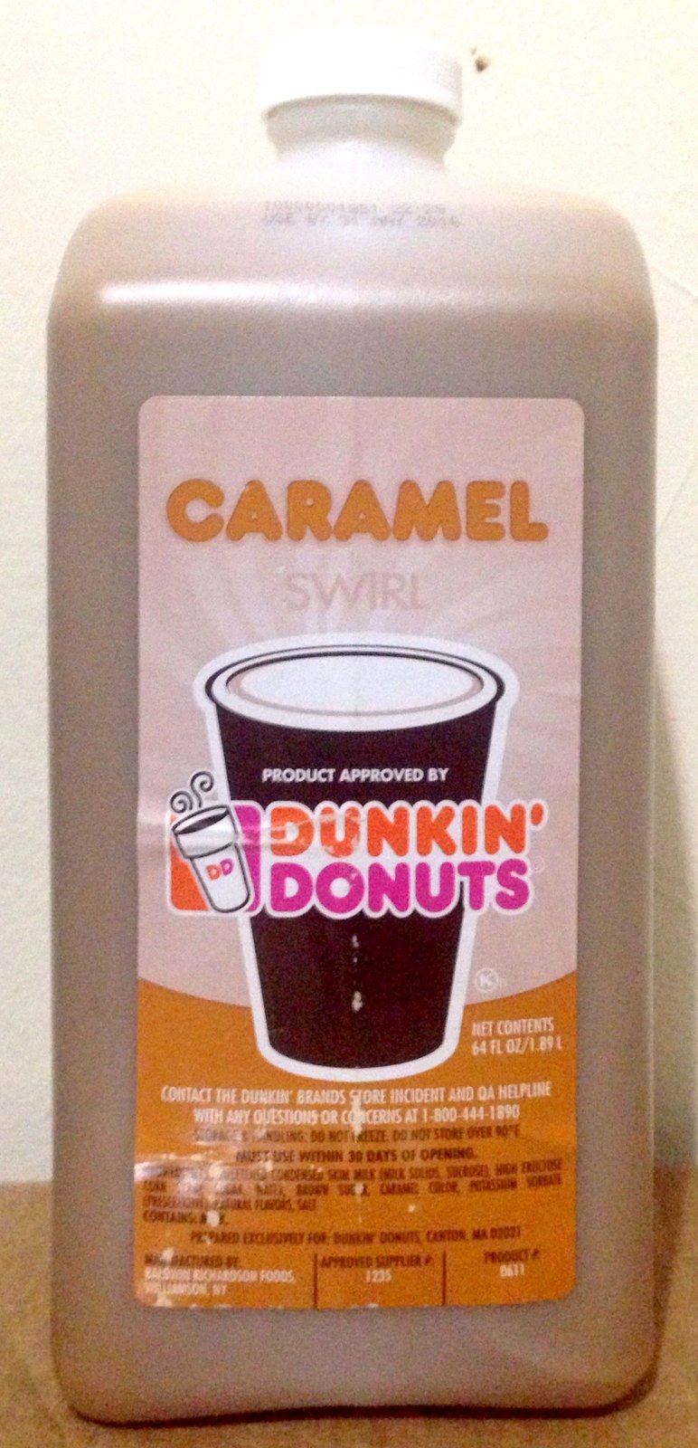 2x Dunkin Donuts Caramel Mocha French Vanilla Swirl Syrup 64oz Jug