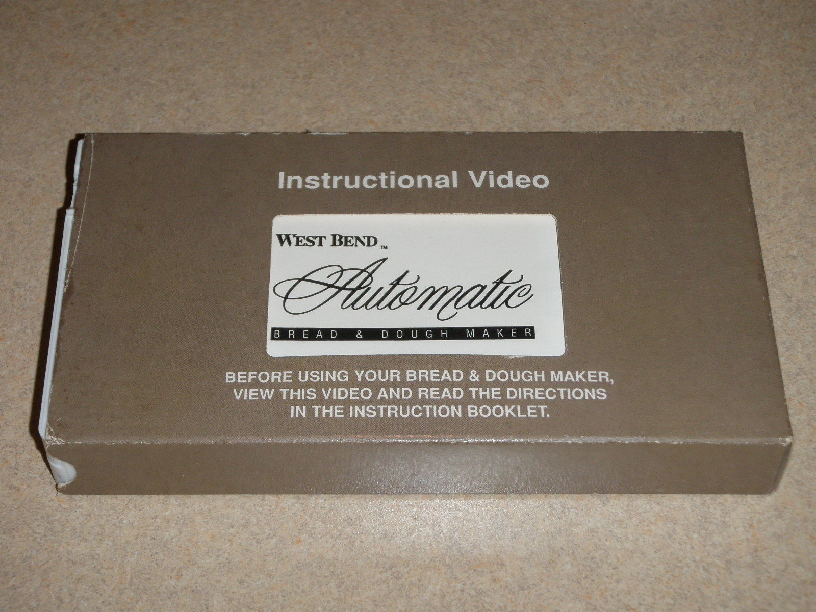 West Bend Bread Machine Parts VHS Instructional Video 41040X (BMPF