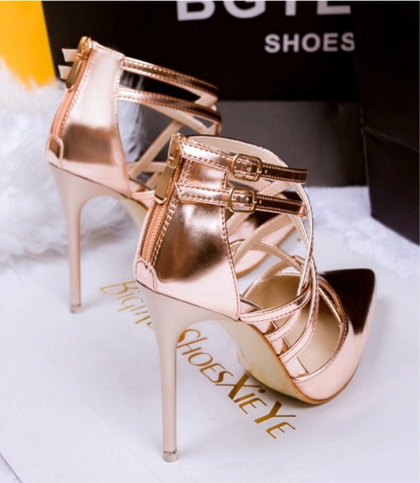 Women Sexy Pumps Lady Shoes Heels Fashion Black Golden Silvery Wedding ...