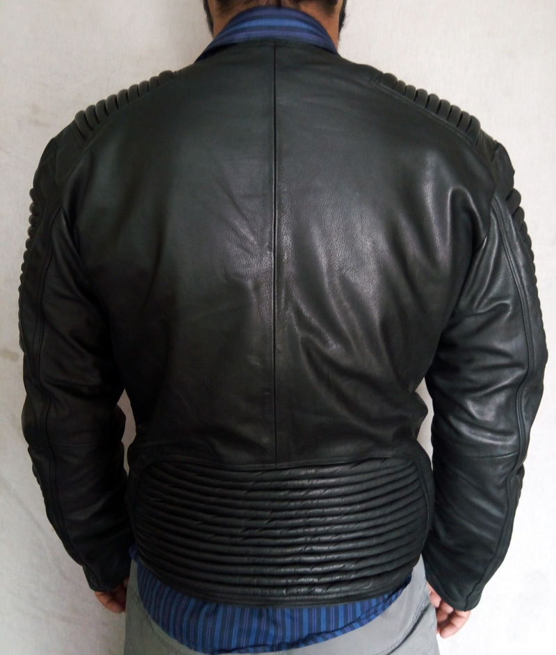 Black Leather jacket, Zipper Ribbed Leather jacket Men jacket Outerwear