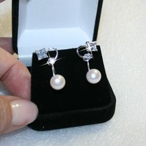 4 Pairs in 1 Diamond Alternatives Pearl Peekaboo Dangle Stud Earrings 14... - $48.99