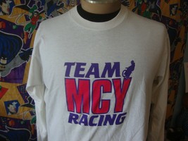 Vintage 80&#39;s Team MCY Yamaha Motocross Racing long Sleeve T Shirt XL  - $80.28
