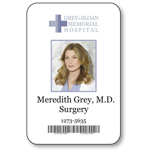 MEREDITH GREY NAME BADGE HALLOWEEN COSTUME GREYS ANATOMY TV SERIES 