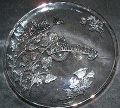 Vtg Silver City 25th Anniversary Sterling Crystal Glass Plate Overlay Ap... - $15.44