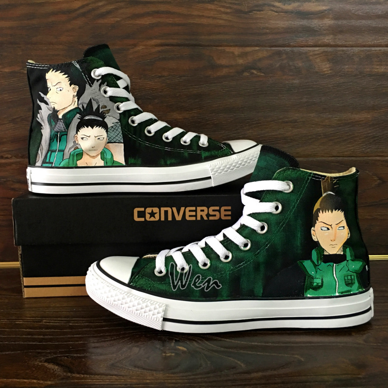 Converse All Star Anime Shikamaru Naruto Hand Painted Shoes Women Men's Sneakers