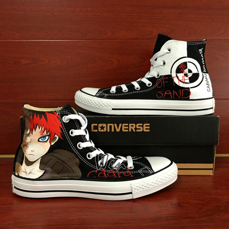 Converse All Star Sabaku Gaara Naruto Anime Hand Painted Shoes Unisex Sneakers