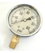 Brass Stem 2.5&quot; Pressure Gauge 2141GXB60 Liquid Filled up to 60 PSI - $9.40