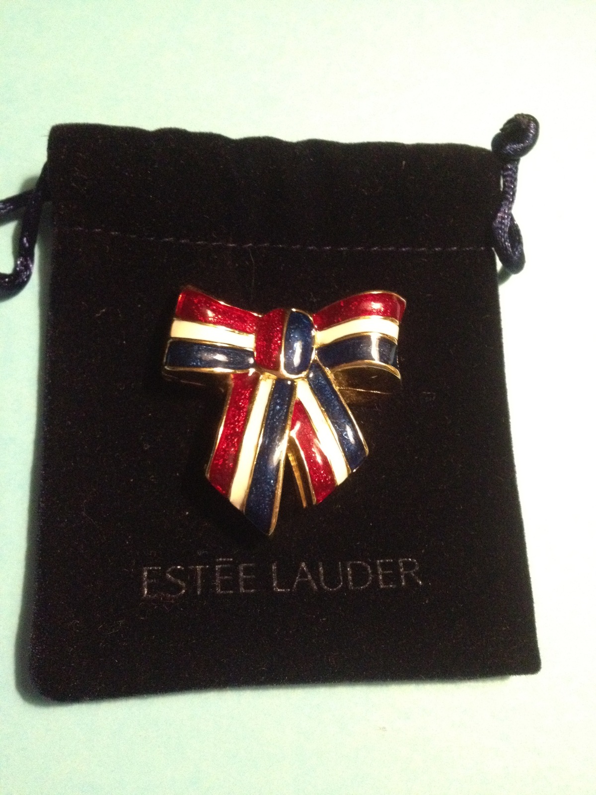 Primary image for Estee Lauder USA PATRIOTIC RIBBON 2003 Perfume Compact - Red White and Blue
