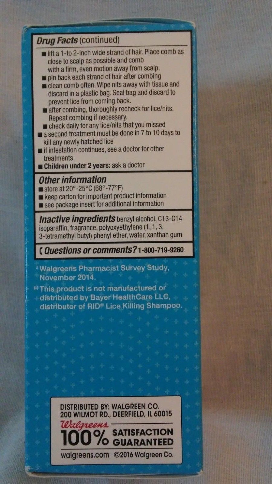 Unopened Walgreens Maximum Strength Lice Killing Shampoo ...