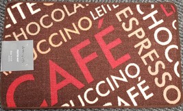 PRINTED KITCHEN RUG (nonskid back) (18&quot; x 30&quot;) NAMES of COFFEE TYPES by BC - $17.81
