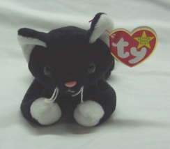 Ty Beanie Baby Zip The Black & White Cat Kitten 7" Stuffed Animal Toy 1993 New - $18.32