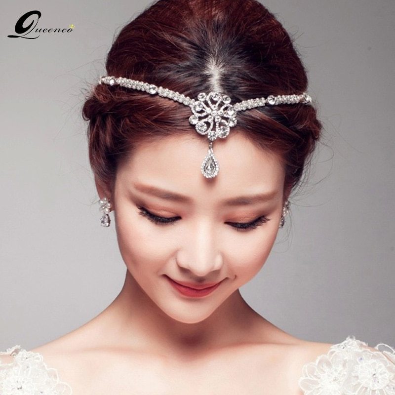 New Pearl Jewelry Hair Ornaments Bridal Headdress Crown and Tiara Forehead Weddi
