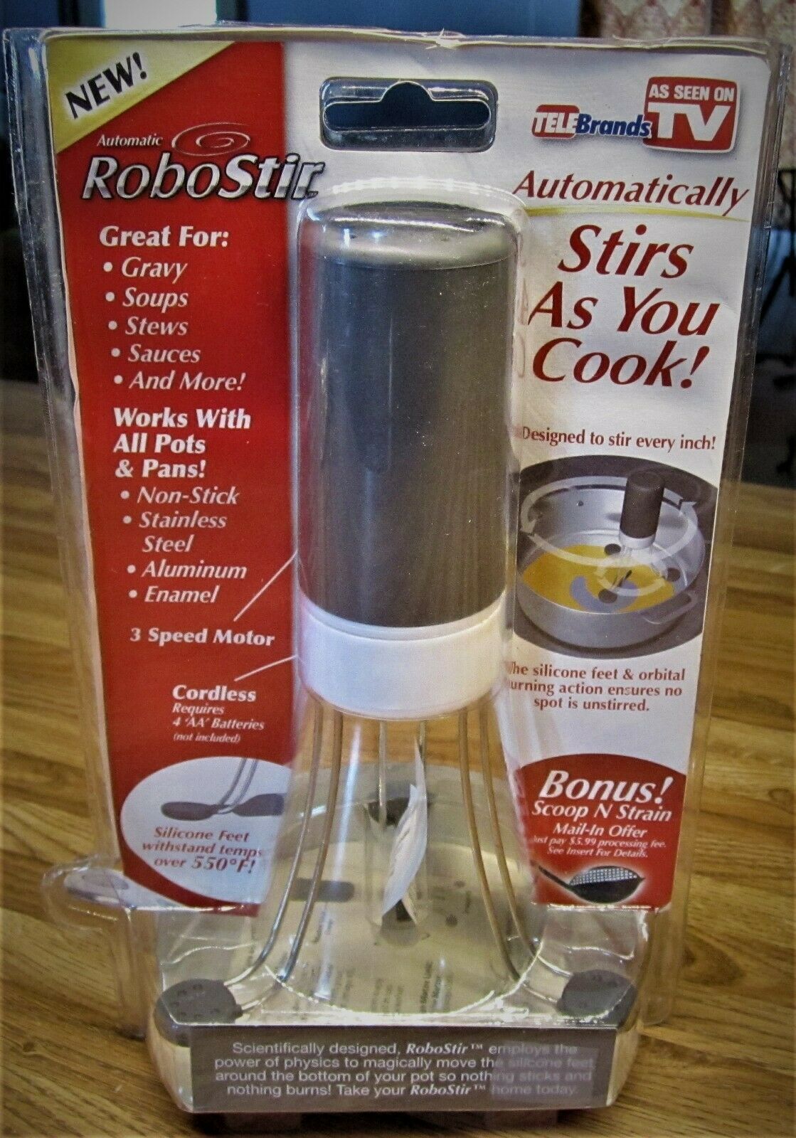 Robo Stir Automatic 3 Speed Cordless Pot/Pan Stirrer/NEW Other