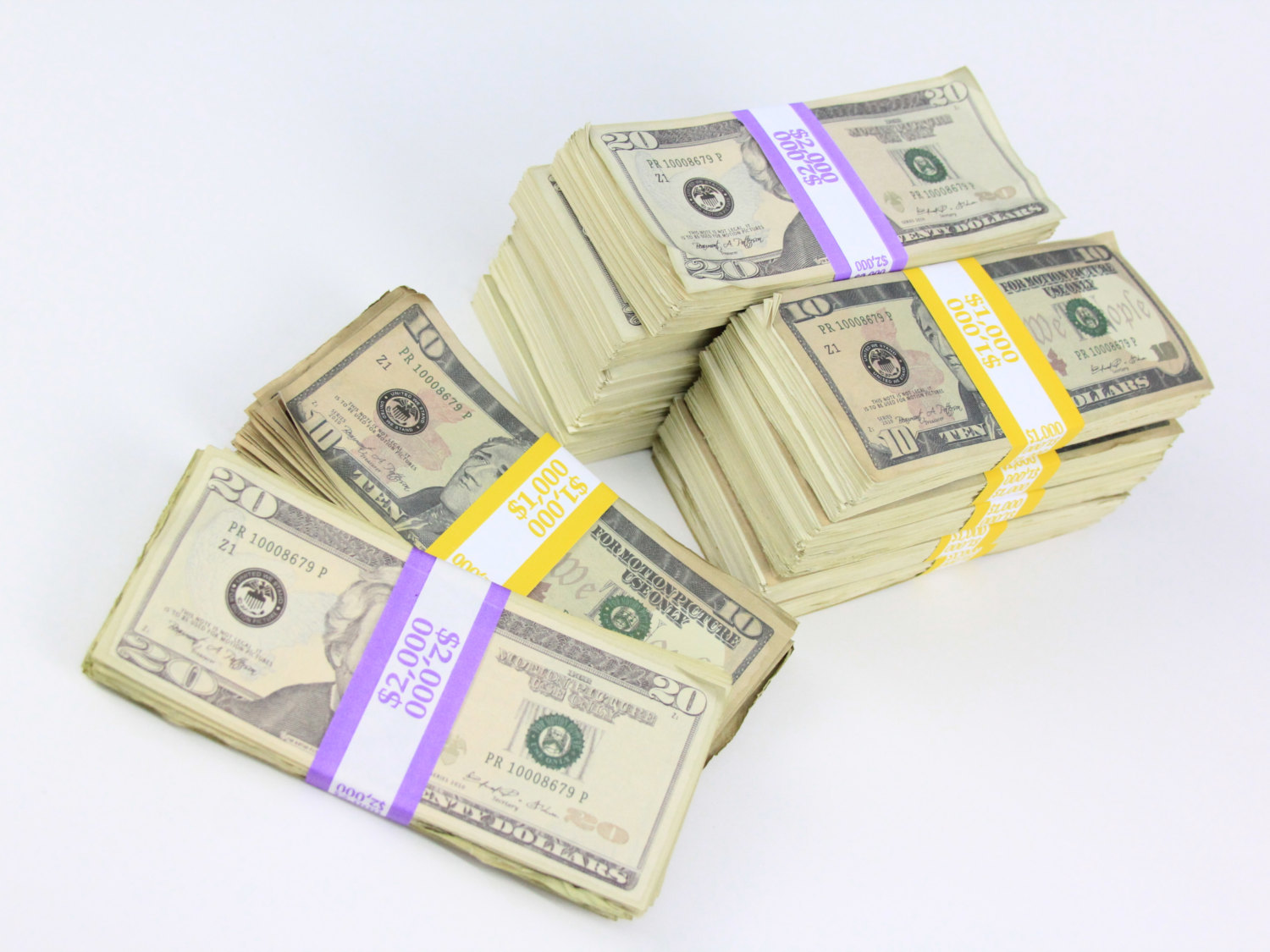 SPECIAL SALE! Prop Money New Style Mix 20s and 10s Total 18,000 Blank Filler & F - Other