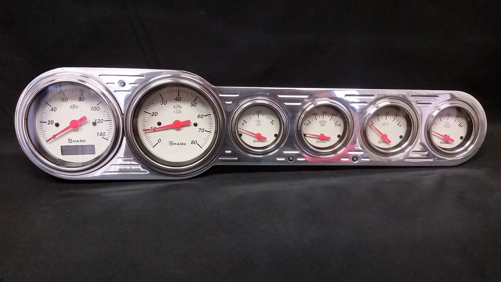 6 GAUGE UNIVERSAL STRAIGHT DASH CLUSTER SHARK Gauges