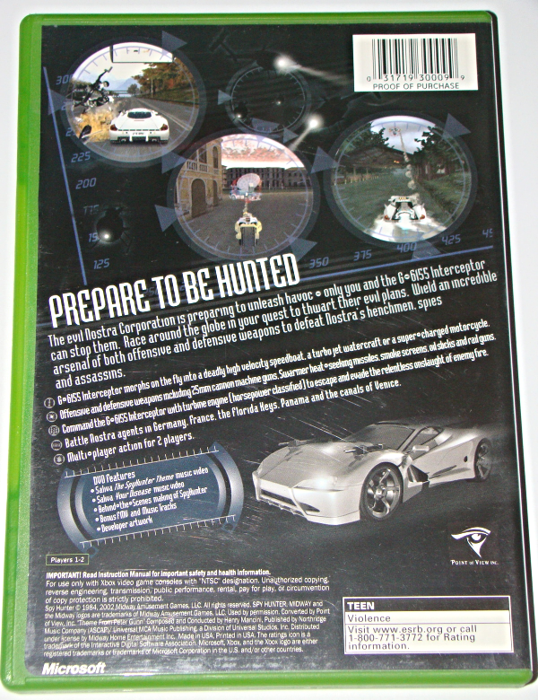 XBOX SPY HUNTER with Manual) Video Games
