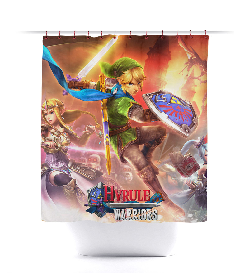 Legend of Zelda Hyrule Warriors Bath Room Shower Curtain Set Shower