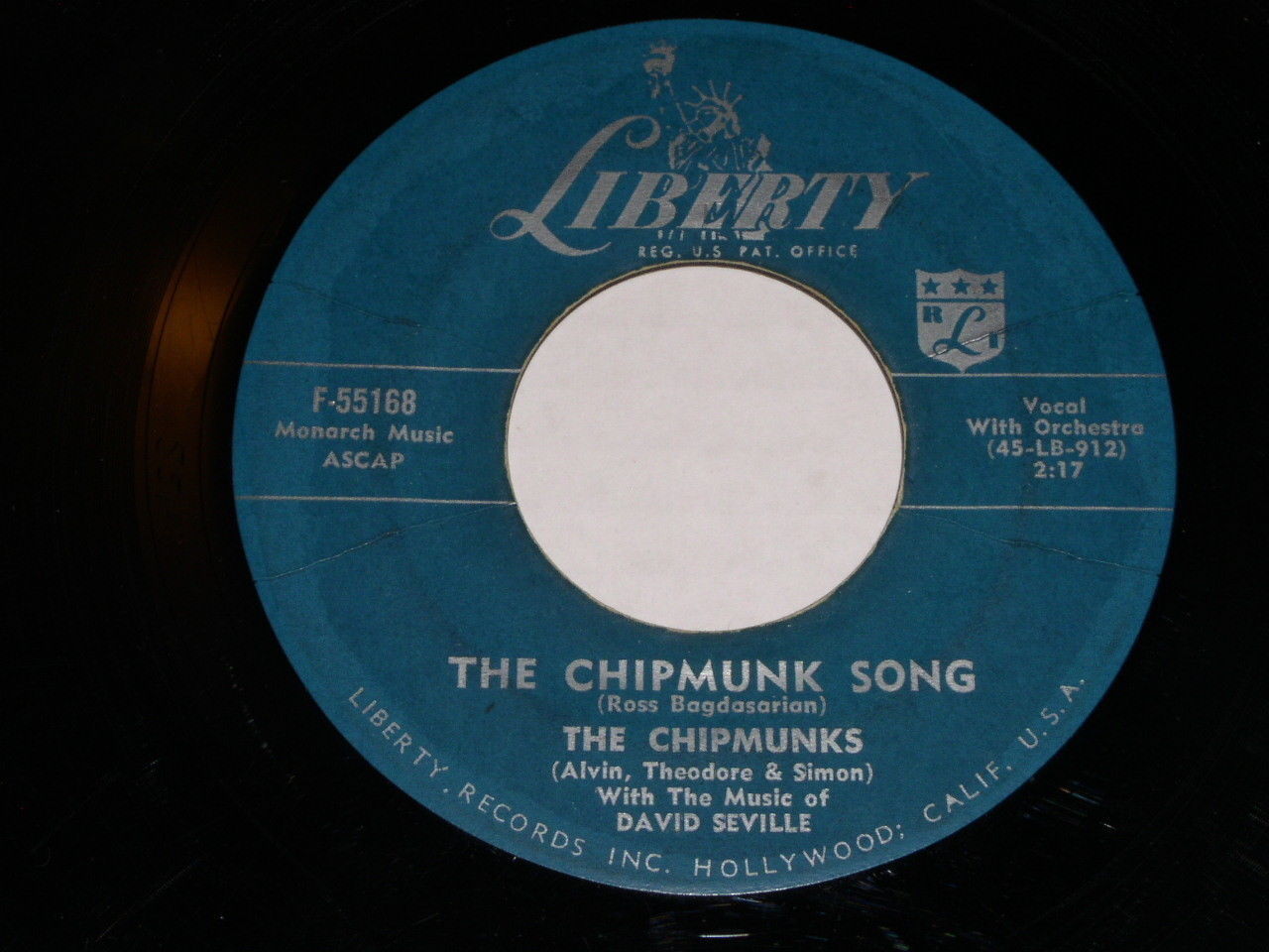 The Chipmunks The Chipmunk Song Almost Good 45 Rpm Record Vintage