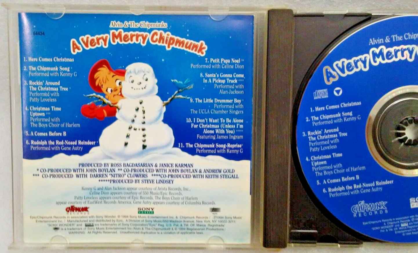 CD Alvin And The Chipmunks - A Very Merry Chipmunk (CD, 1994, Sony