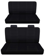 Solid Front and Rear bench car seat covers fits 1983 Chevy Impala solid black - $130.54
