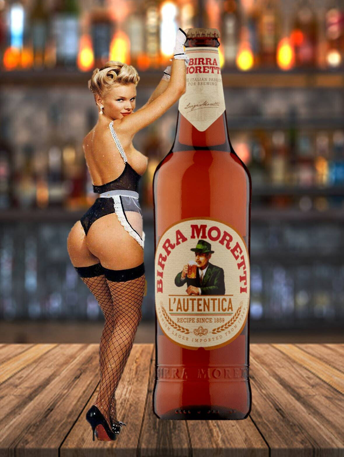 Birra Moretti Sexy Lady Beer Retro Plaque Pub Bar Man Cave Shed Metal SIGN home - $4.58