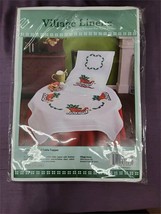 Village linens cross stitch   Christmas Sled  Table Topper 32&quot; x 32&quot; #1401 - $24.20
