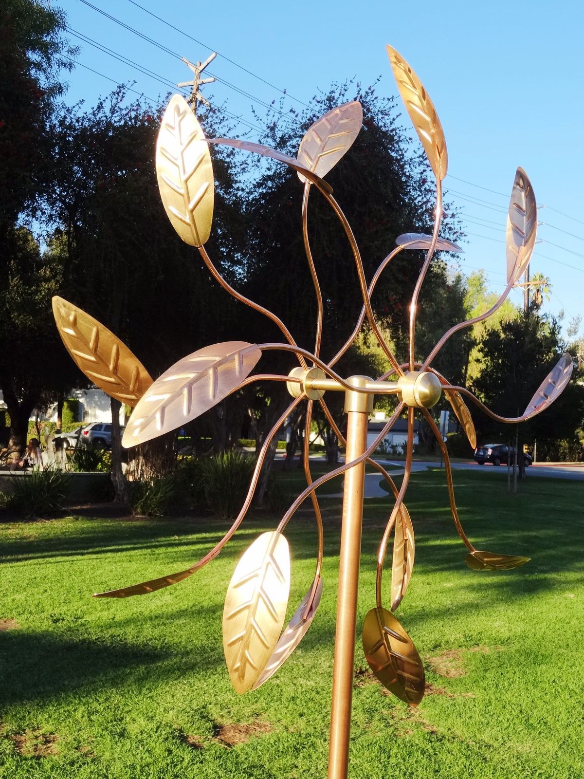 Wholesale 20 Full Copper Artistic Windmill Wind Sculptures Dual