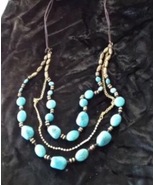 beach blue beaded necklace  - $24.99