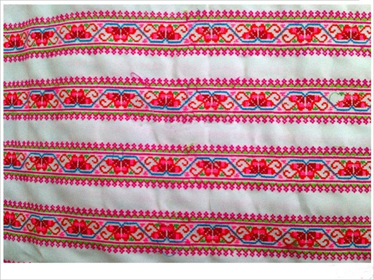 miao hmong embroidery crochet fabric lace trim 6cm dress collar ribbon