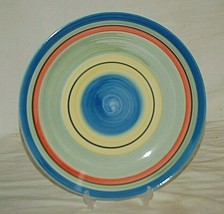 Salsa Stripe Gibson Designs 10" Dinner Plate Multicolor Bands Discontinued Pattn - $29.69