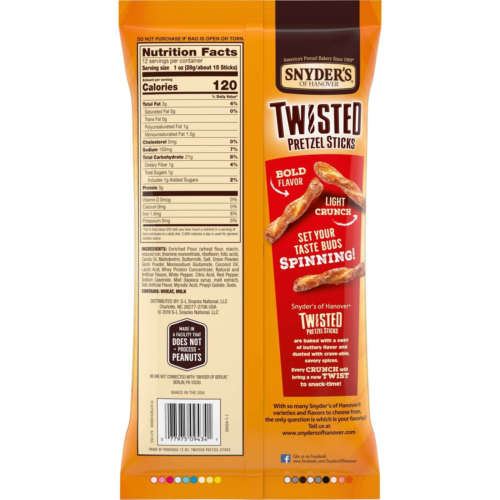 Snyder's of Hanover Pretzels, Seasoned Twisted Pretzel Sticks, 12 Ounce