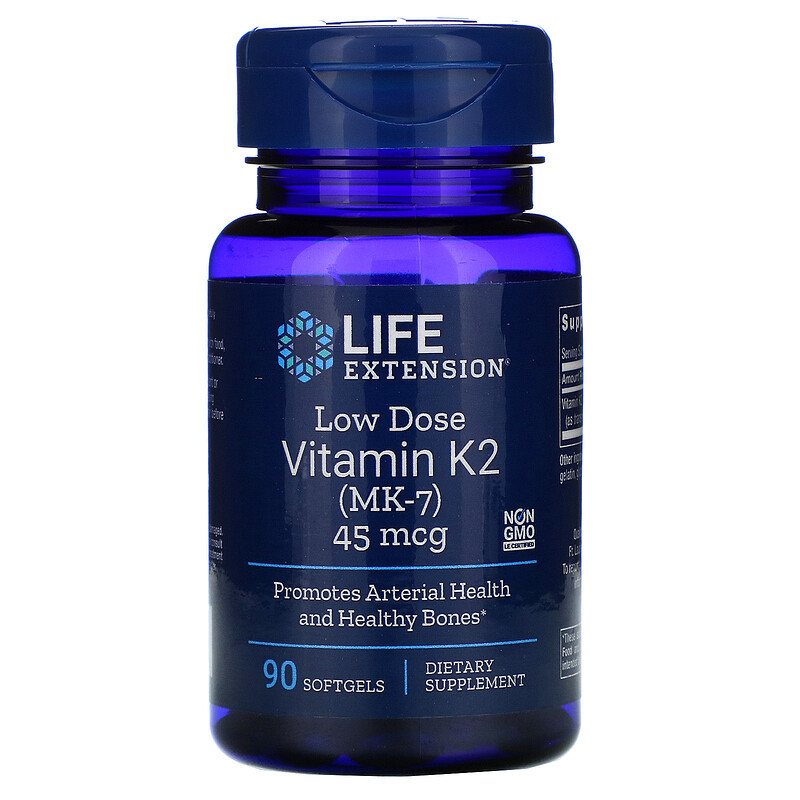 vitamin-k2-mk-7-45-mcg-90-gels-low-dose-menaquinone-7-life-extension