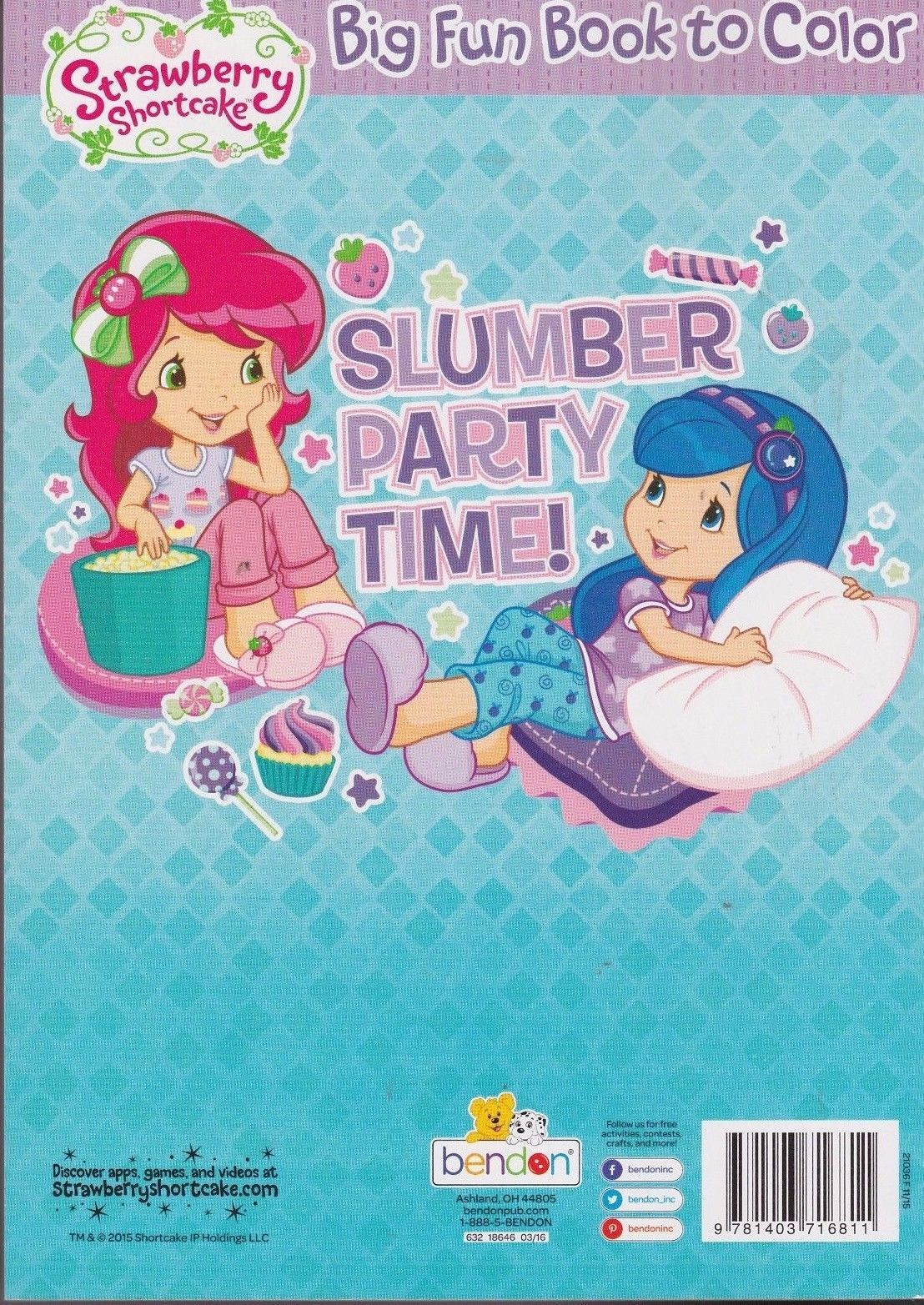 Brand New Strawberry Shortcake Big Fun Book to Color Free Fast Shipping