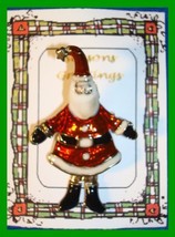 Christmas PIN #0292 Santa with Wiggly Legs Goldtone &amp; Enamel HOLIDAY Brooch - $24.70