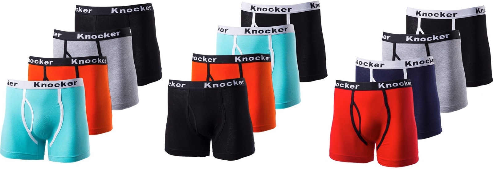6pk Men’s Authentic Knocker Plain Boxer Briefs Cotton Breathable Long Athletic