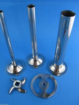 #22 5 pc Meat Grinder Sausage Stuffer SET.  Knife Tubes Kidney plate disc - $64.68