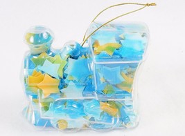 Holiday Ornament w/Colorful Confetti Bath Soap, Toy Train Shaped, Floral Scented - $4.85