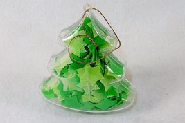 Holiday Ornament w/Green Confetti Bath Soap, Christmas Tree Shaped, Floral Scent - $4.85